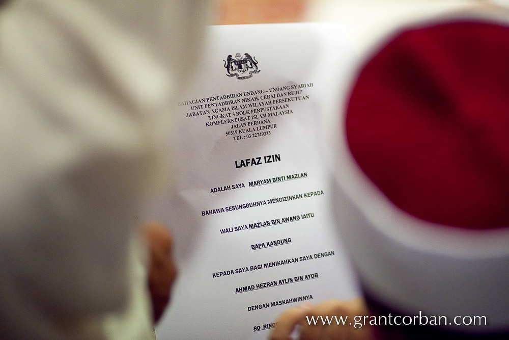 Malay wedding akad nikah in Kuala Lumpur of Maryam and Hezran