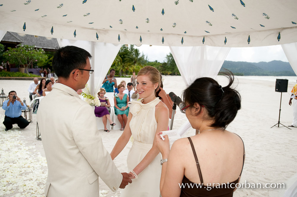 Beach wedding at the Four Seasons Hotel Resort on Langkawi Malaysia