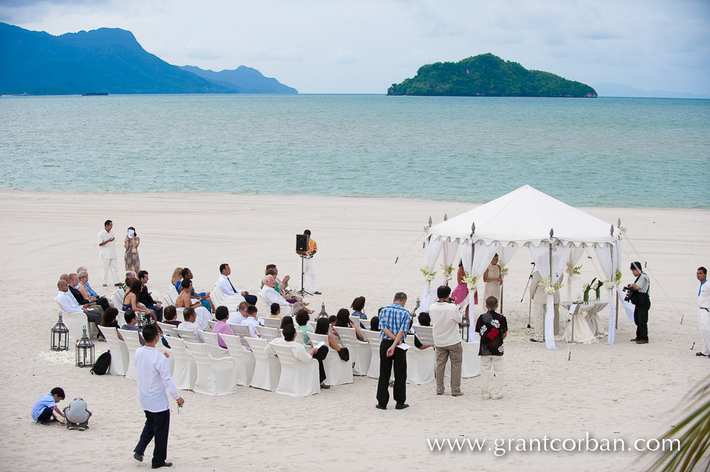 Beach wedding at the Four Seasons Hotel Resort on Langkawi Malaysia