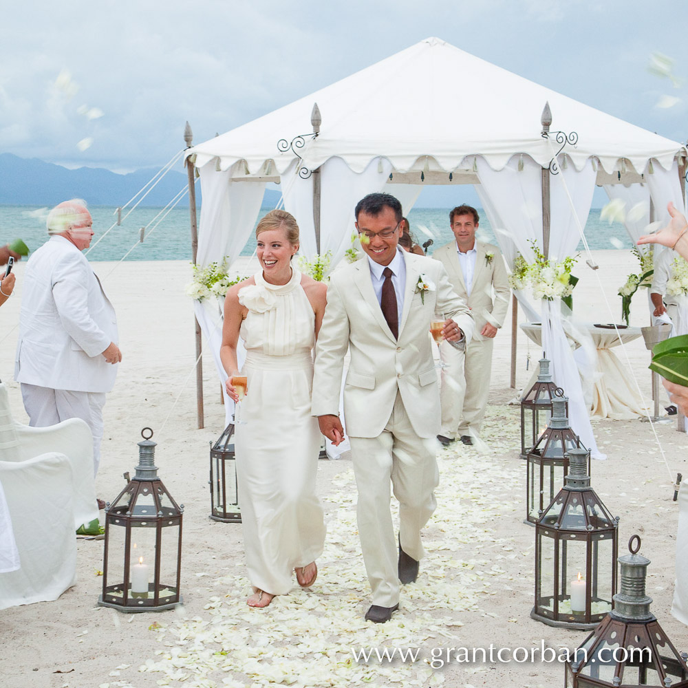 Beach wedding at the Four Seasons Hotel Resort on Langkawi Malaysia