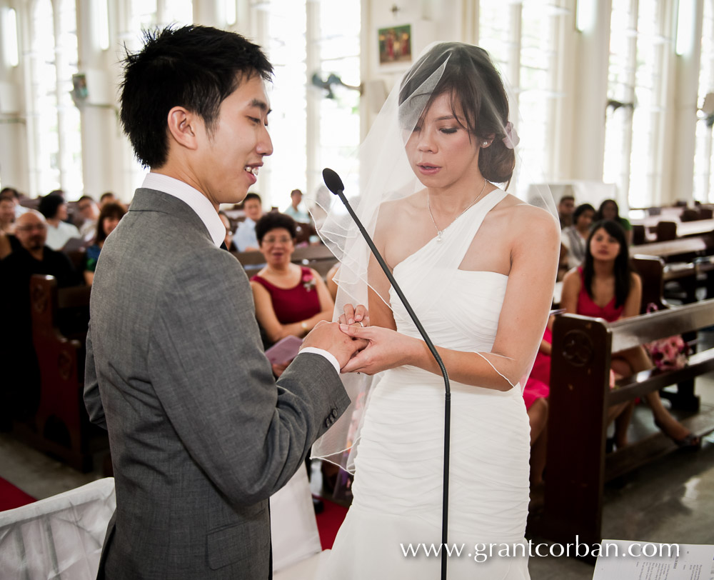 Wedding Ring shot in St Johns Cathedral Kuala Lumpur