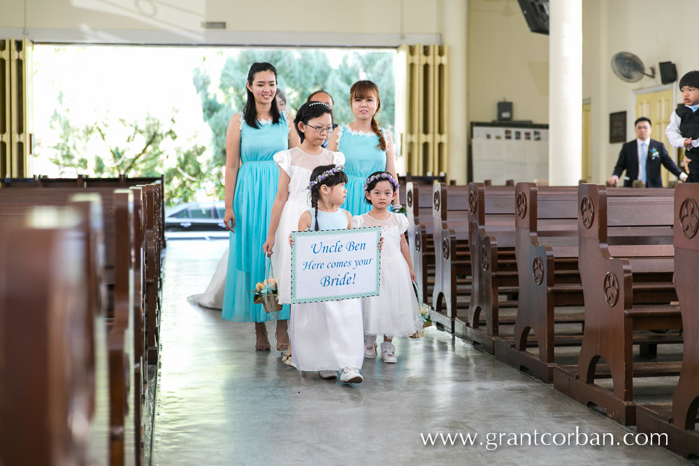 Bride processional at St Johns Kuala Lumpur Wedding