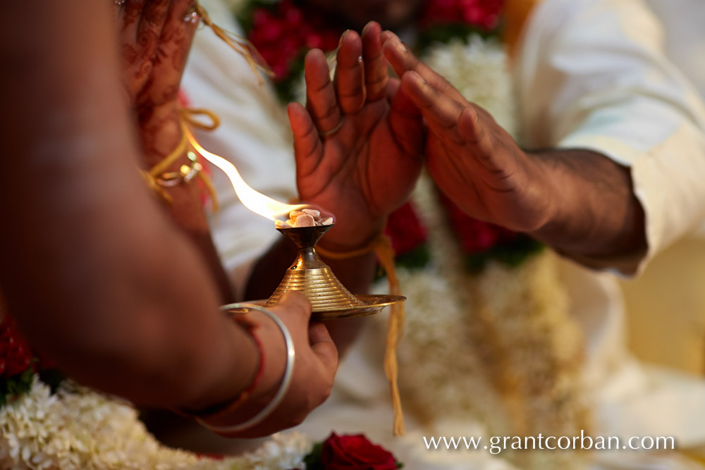 Sri Balathandayuthapani hindu temple wedding fan flames