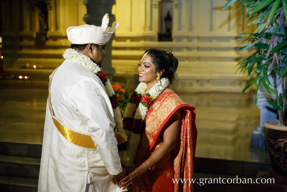 Sri Balathandayuthapani hindu temple wedding portrait outside