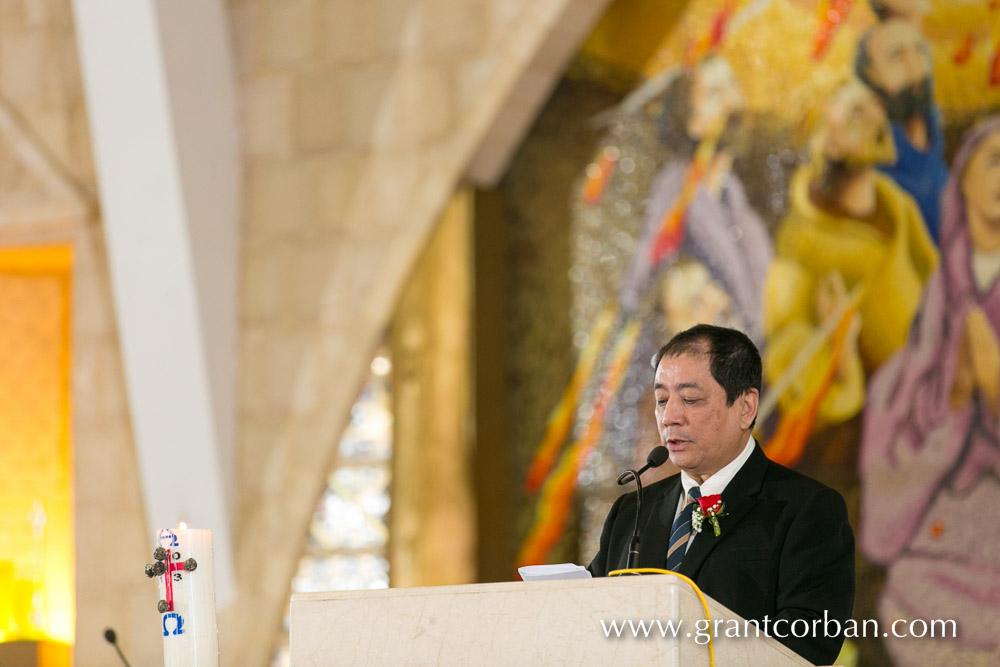 bible reading at wedding at Bride in car at wedding church of the holy spirit greenlane penang