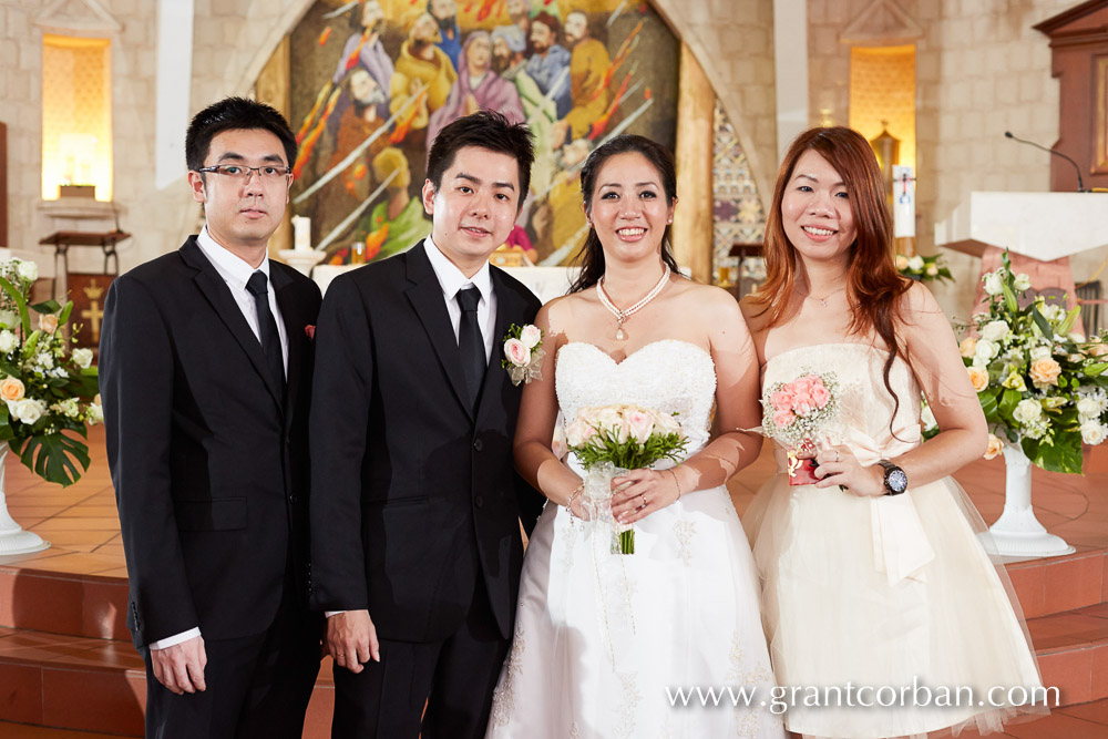 wedding group photos at Bride in car at wedding church of the holy spirit greenlane penang