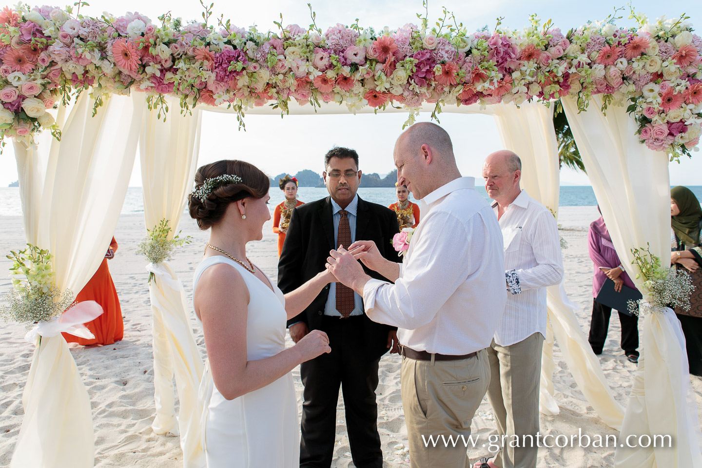 intimate pastel wedding at the four seasons langkawi malaysia by Grant Corban photography